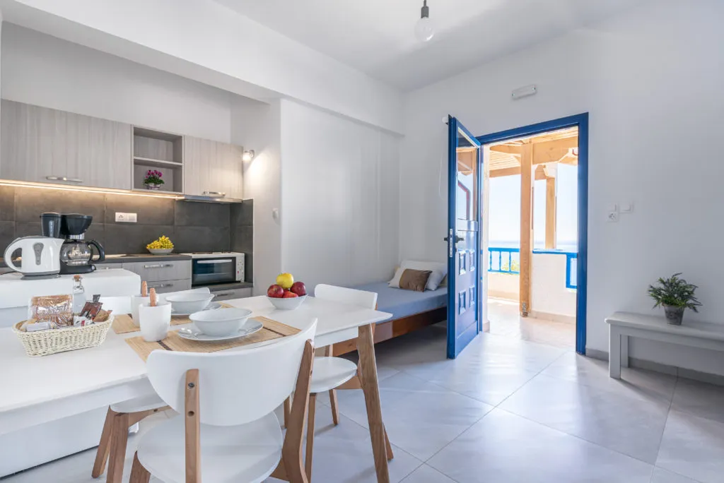 A modern studio kitchenette